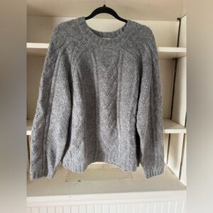 J Crew Metallic cable-knit sweater